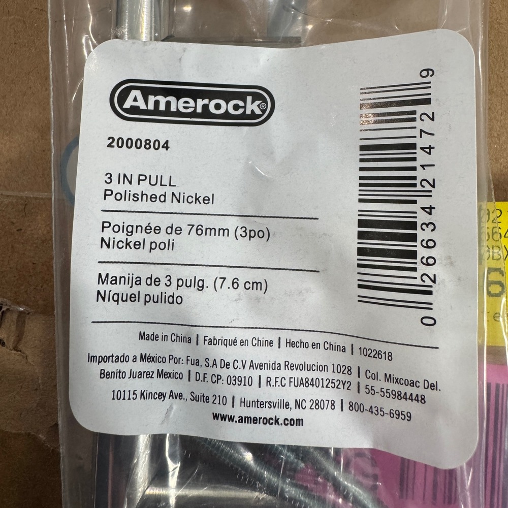 Amerock 2000804 Bar Pulls 3 in 76mm Modern Polished Nickel Cabinet Handle